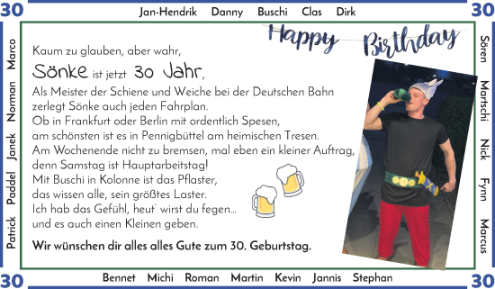 Glückwunschanzeige von Sönke  von Osterholzer Kreisblatt
