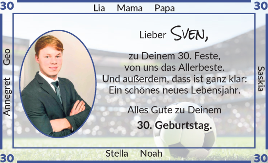 Glückwunschanzeige von Sven  von Osterholzer Kreisblatt