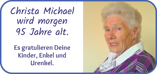 Glückwunschanzeige von Christa Michael von WESER-KURIER