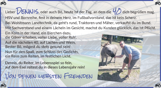 Glückwunschanzeige von Dennis Böschen von Osterholzer Kreisblatt