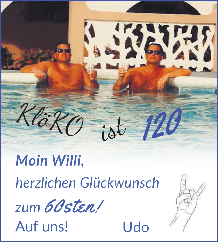 Anzeige für Willi  vom 07.12.2023 aus WESER-KURIER