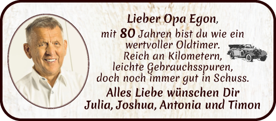 Glückwunschanzeige von Egon Kruse von WESER-KURIER