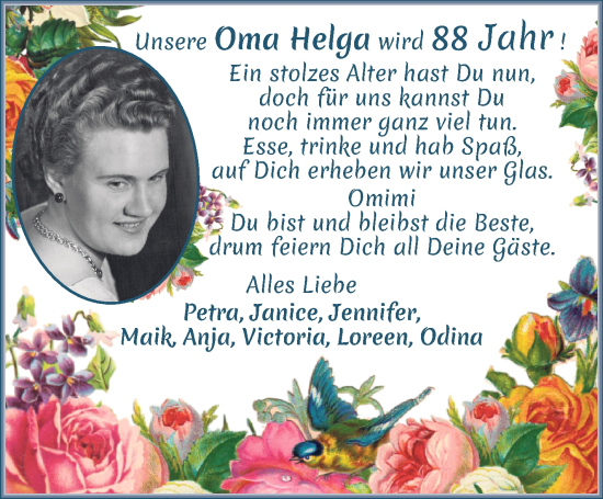 Glückwunschanzeige von Helga Kuklan von WESER-KURIER