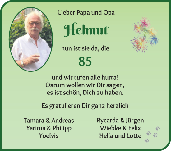 Glückwunschanzeige von Helmut Worthmann von Wuemme Zeitung