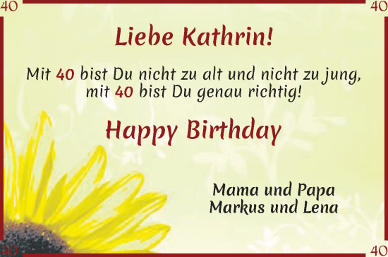 Glückwunschanzeige von Kathrin Hollwedel von Wuemme Zeitung