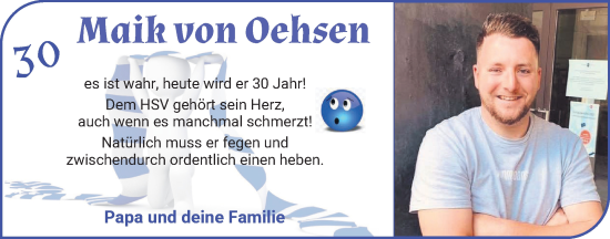 Glückwunschanzeige von Maik von Oehsen von Osterholzer Kreisblatt