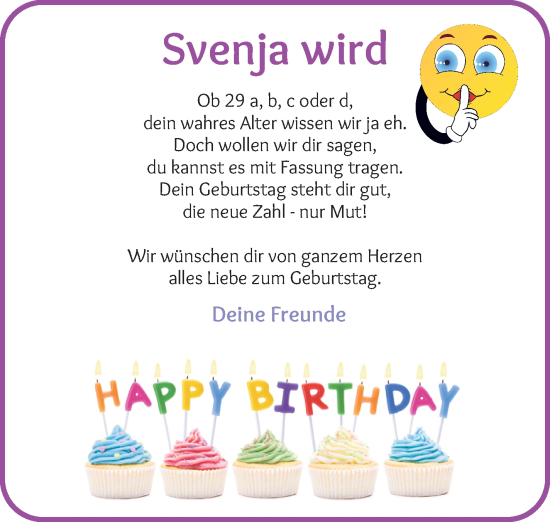 Glückwunschanzeige von Svenja  von Osterholzer Kreisblatt