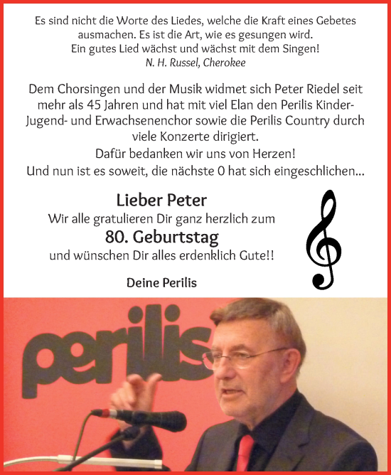 Glückwunschanzeige von Peter  von Wuemme Zeitung