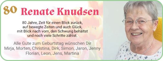 Glückwunschanzeige von Renate Knudsen von WESER-KURIER