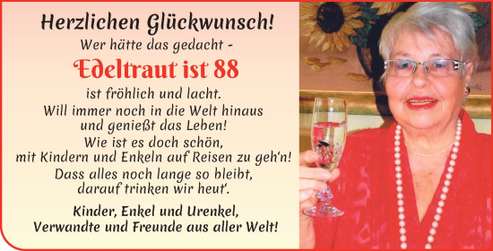 Glückwunschanzeige von Edeltraud Oswald von Wuemme Zeitung
