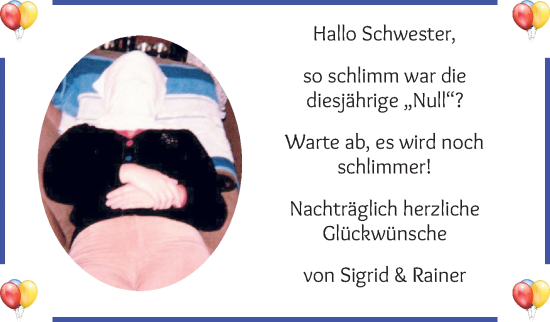 Glückwunschanzeige von Gerlinde Federol-Liebchen von Die Norddeutsche