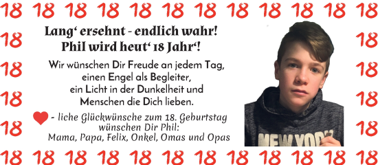 Glückwunschanzeige von Phil Klusmann von WESER-KURIER