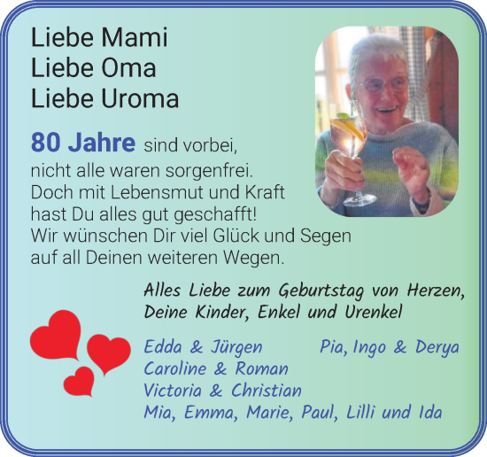 Glückwunschanzeige von Bettina Fritzsche von Osterholzer Kreisblatt