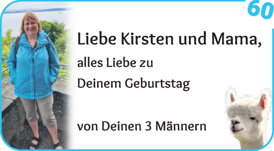 Glückwunschanzeige von Kirsten  von Die Norddeutsche