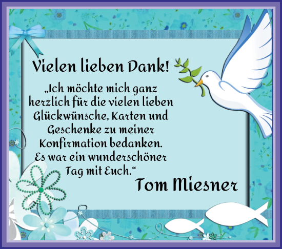 Glückwunschanzeige von Tom Miesner von Wuemme Zeitung