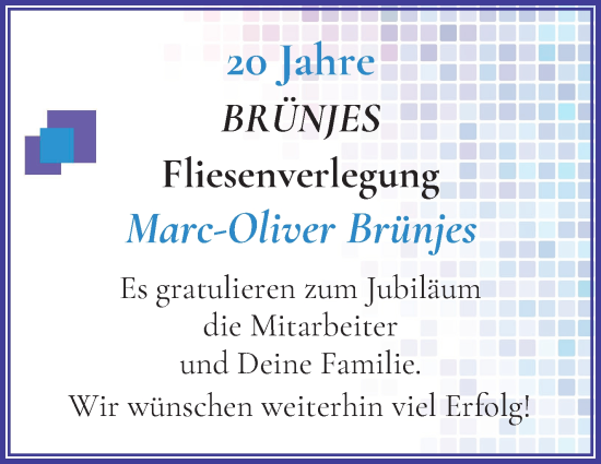 Glückwunschanzeige von Marc-Oliver Brünjes von Osterholzer Kreisblatt