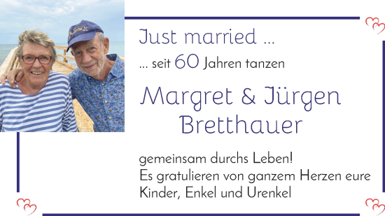 Glückwunschanzeige von Margret und Jürgen Bretthauer von WESER-KURIER