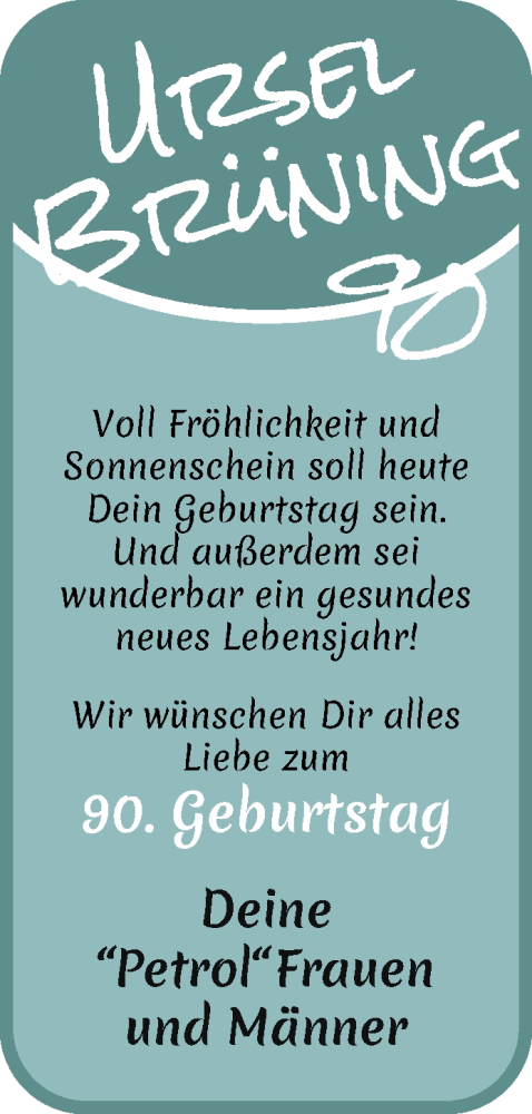 Anzeige für Ursel Brüning vom 03.06.2023 aus WESER-KURIER
