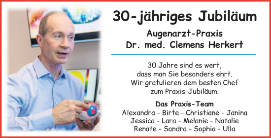 Glückwunschanzeige von Clemens Herkert von Achimer Kurier/Verdener Nachrichten