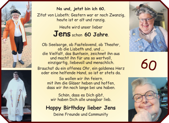 Glückwunschanzeige von Jens Lange von Wuemme Zeitung