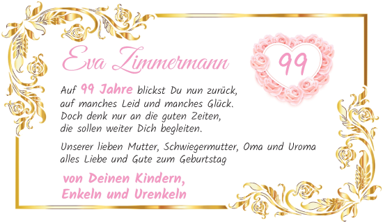 Glückwunschanzeige von Eva Zimmermann von Osterholzer Kreisblatt