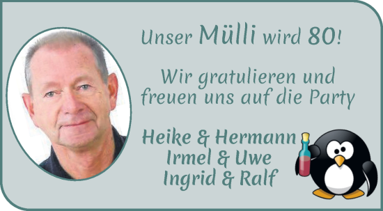 Glückwunschanzeige von Ingo Müller von WESER-KURIER