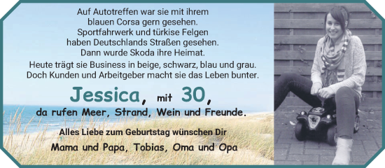 Glückwunschanzeige von Jessica Otten von Wuemme Zeitung