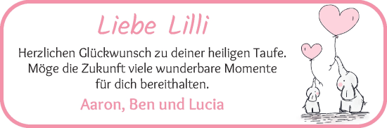 Glückwunschanzeige von Lilli  von Die Norddeutsche