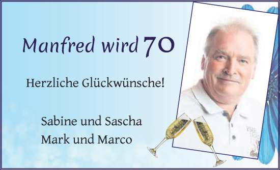 Glückwunschanzeige von Manfred Güsee von Osterholzer Kreisblatt