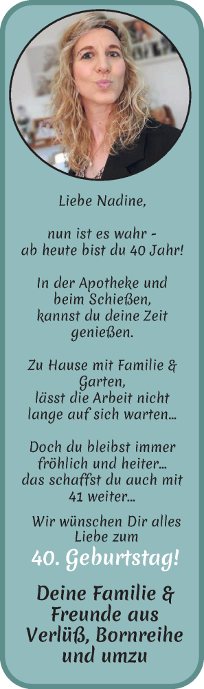 Glückwunschanzeige von Nadine  von Osterholzer Kreisblatt
