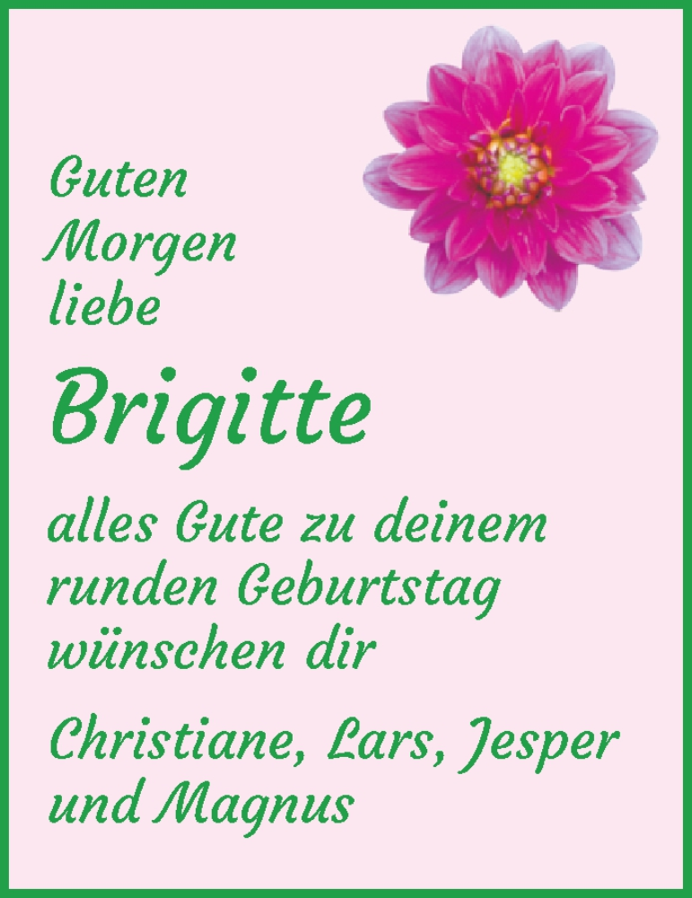 Anzeige für Brigitte  vom 13.09.2023 aus WESER-KURIER