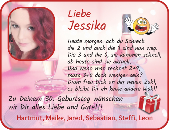 Glückwunschanzeige von Jessika  von Osterholzer Kreisblatt