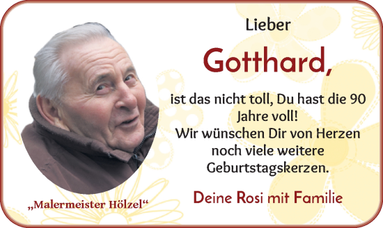 Glückwunschanzeige von Gotthard  von WESER-KURIER