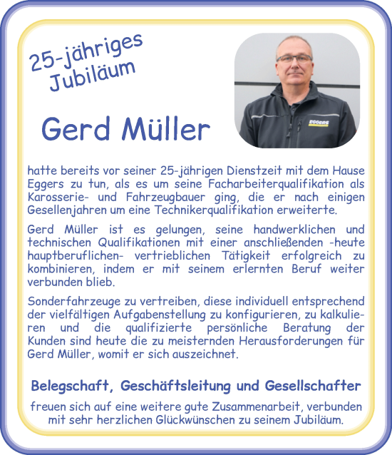 Glückwunschanzeige von Gerd Müller von Osterholzer Kreisblatt