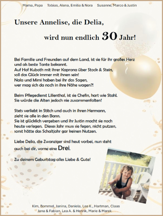 Glückwunschanzeige von Annelise  von Osterholzer Kreisblatt