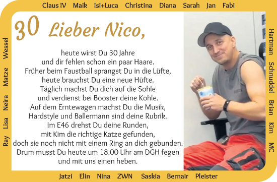 Glückwunschanzeige von Nico  von Osterholzer Kreisblatt
