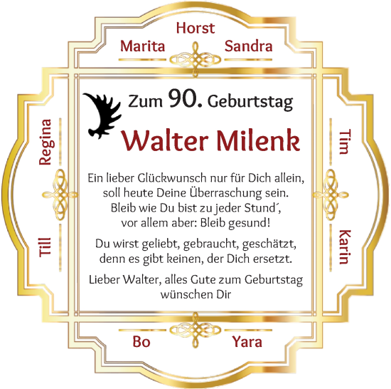 Glückwunschanzeige von Walter Milenk von Osterholzer Kreisblatt
