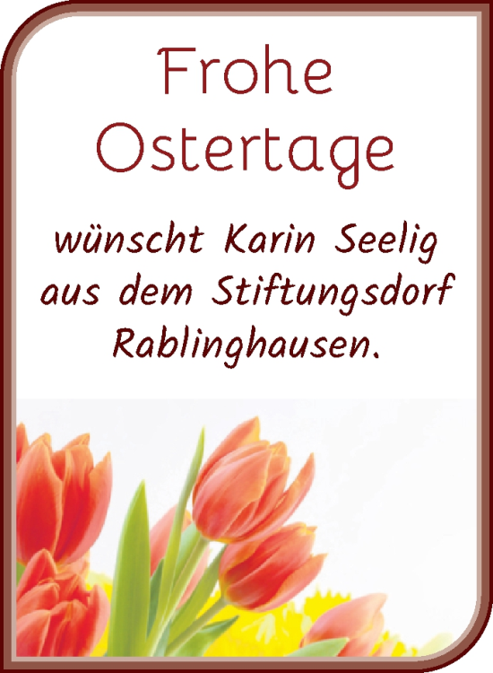 Glückwunschanzeige von Frohe Ostertage von WESER-KURIER