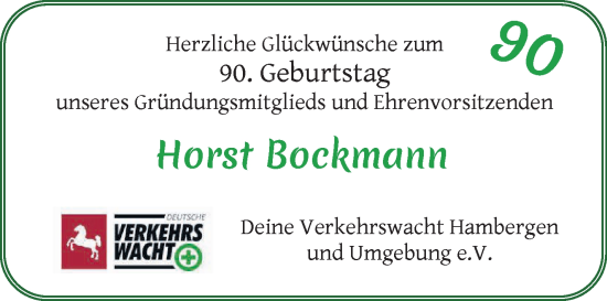 Glückwunschanzeige von Horst Bockmann von Osterholzer Kreisblatt