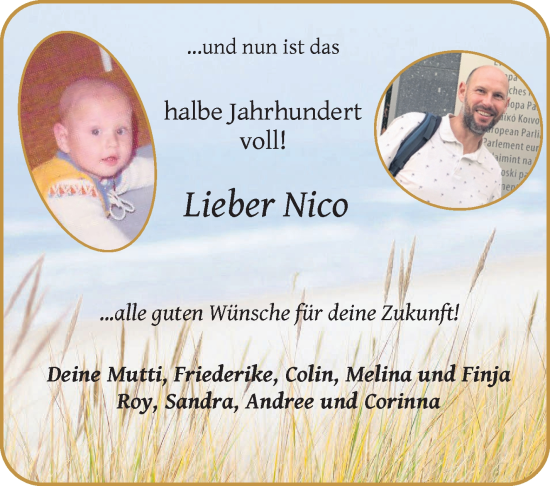 Glückwunschanzeige von Nico  von WESER-KURIER