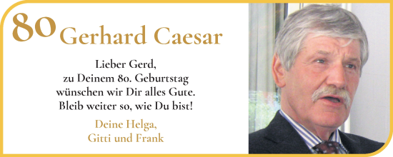 Glückwunschanzeige von Gerhard Caesar von WESER-KURIER