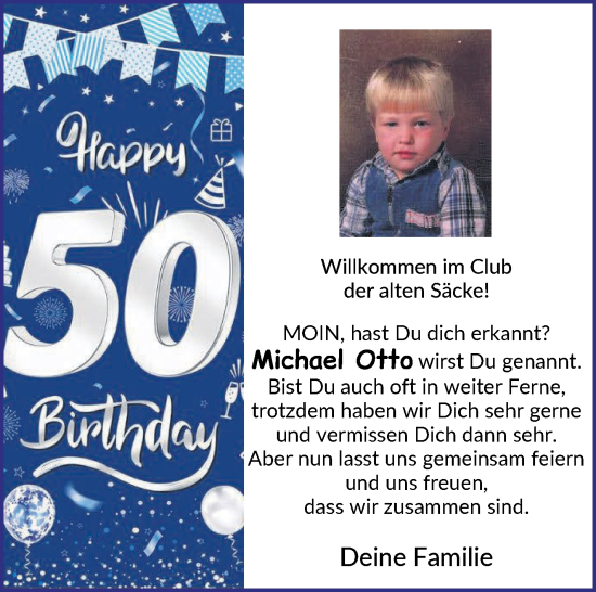 Glückwunschanzeige von Michael Otto von Osterholzer Kreisblatt