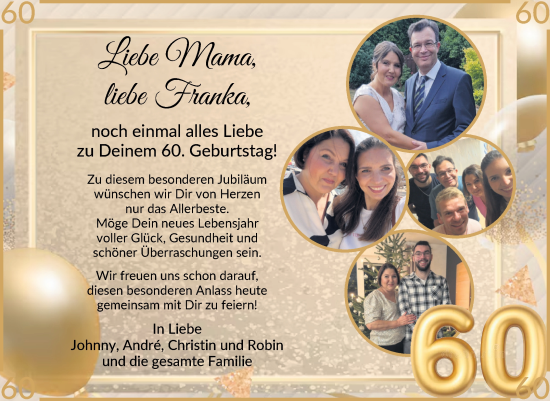 Glückwunschanzeige von Franka Michaelis von Die Norddeutsche