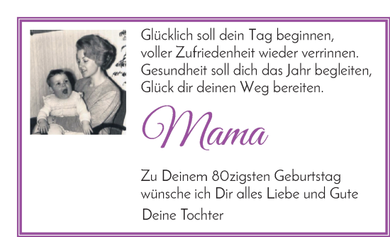 Glückwunschanzeige von Mama  von Osterholzer Kreisblatt