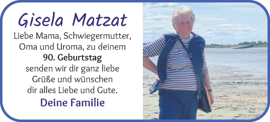 Glückwunschanzeige von Gisela Matzat von WESER-KURIER