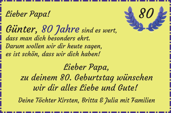 Glückwunschanzeige von Günter  von Achimer Kurier/Verdener Nachrichten