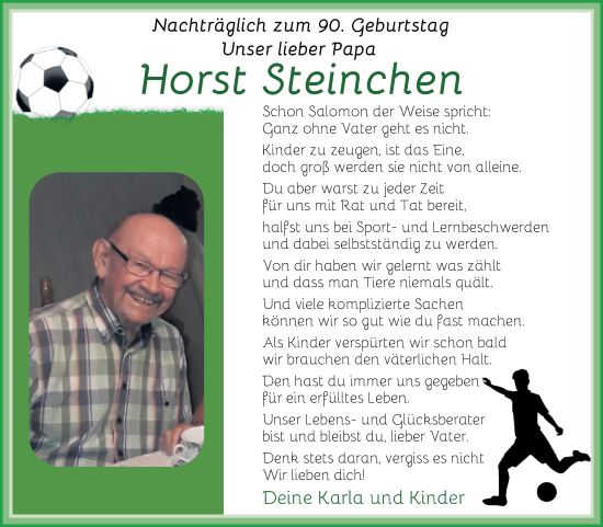 Glückwunschanzeige von Horst Steinchen von Osterholzer Kreisblatt