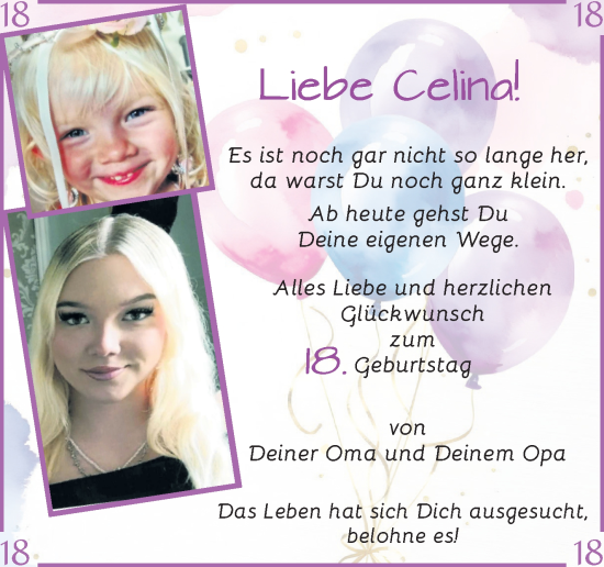 Glückwunschanzeige von Celina  von Osterholzer Kreisblatt