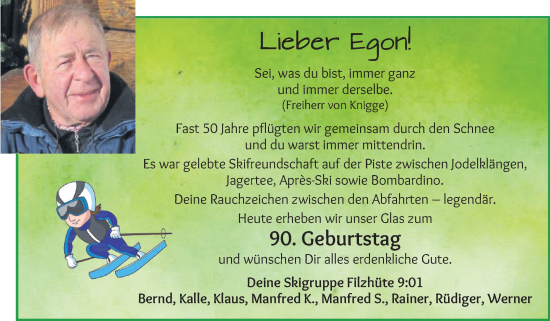 Glückwunschanzeige von Egon  von WESER-KURIER
