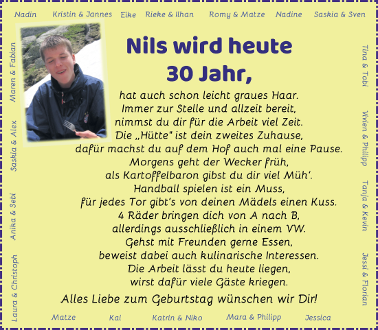 Glückwunschanzeige von Nils  von Wuemme Zeitung